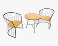 Outdoor Coffee Table With Two Chairs Modello 3D