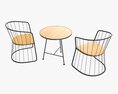 Outdoor Coffee Table With Two Chairs 3D модель