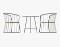 Outdoor Coffee Table With Two Chairs Modello 3D