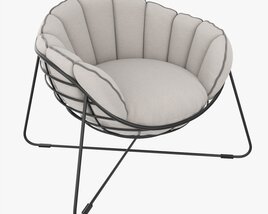 Outdoor Garden Chair With Cushion 3D model