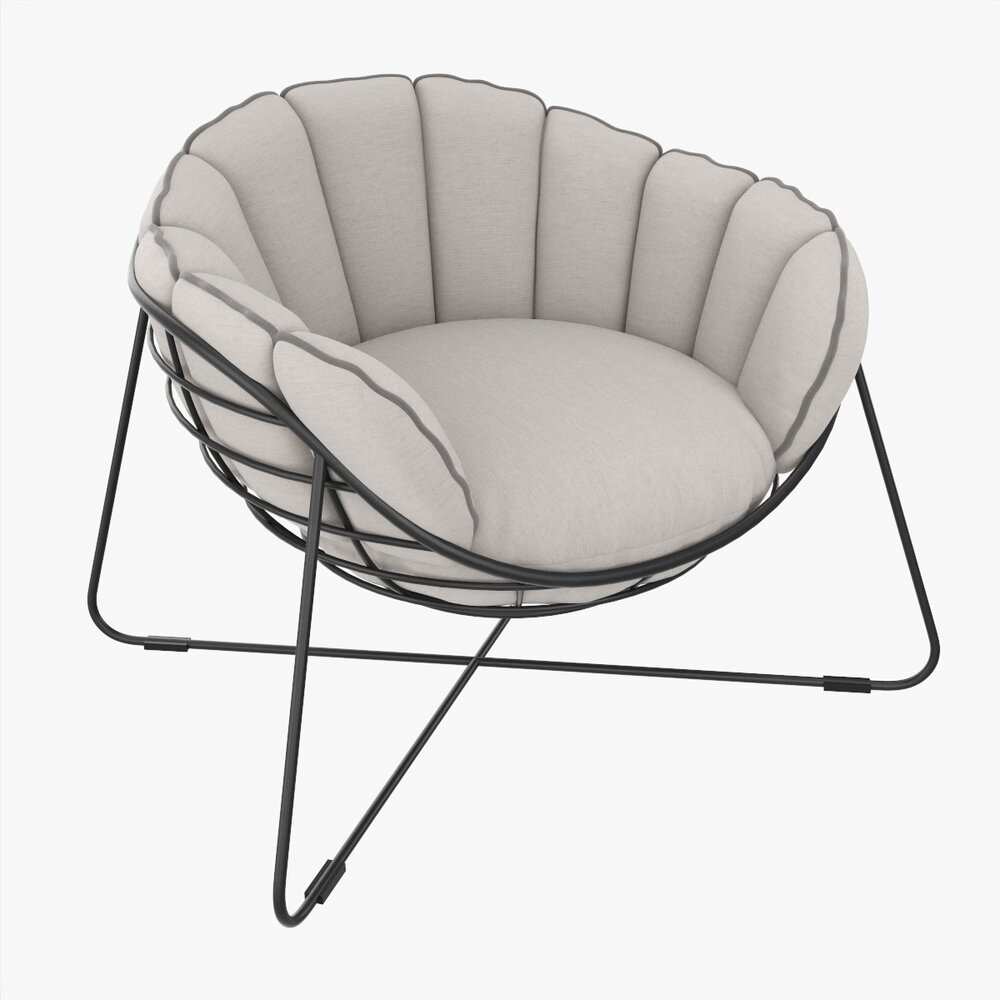 Outdoor Garden Chair With Cushion 3D модель