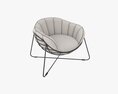 Outdoor Garden Chair With Cushion 3d model