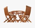 Outdoor Wooden Table With 4 Chairs Modelo 3D