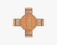Outdoor Wooden Table With 4 Chairs 3D модель