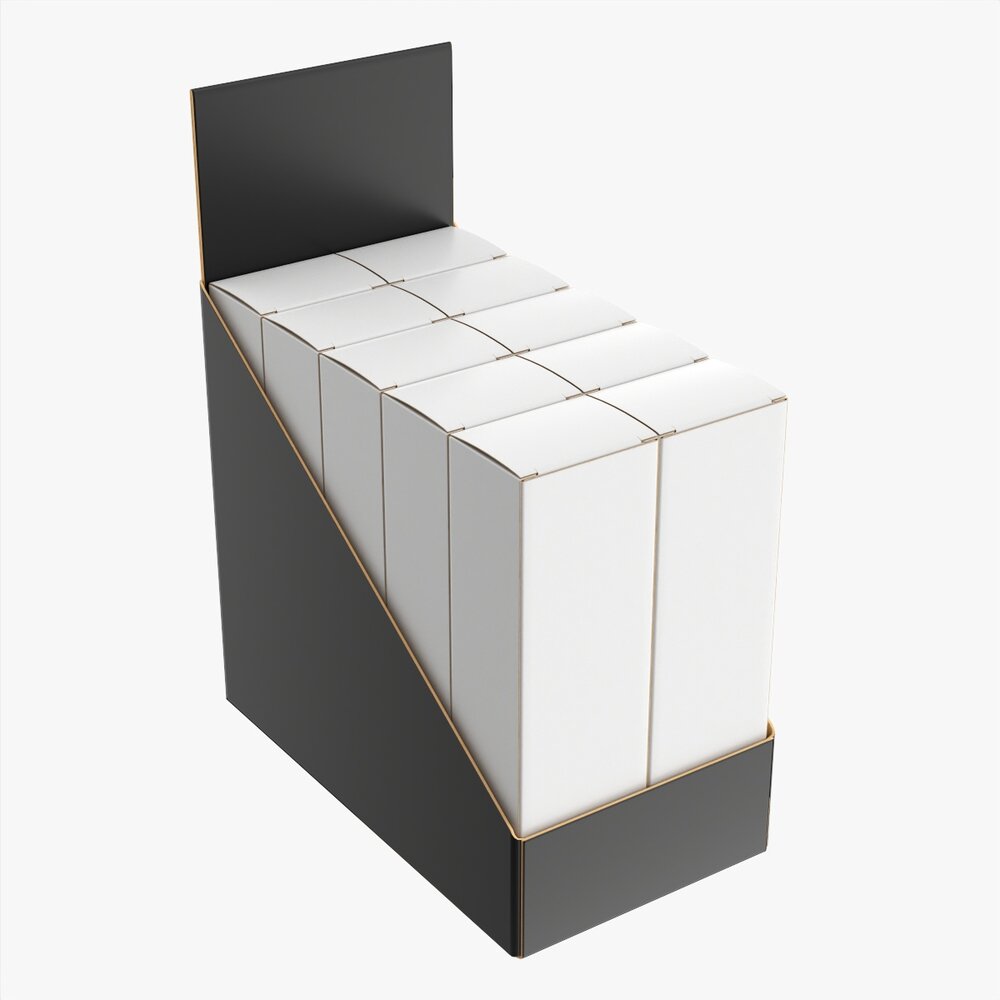 Paper Boxes With Tray Set 02 3D model