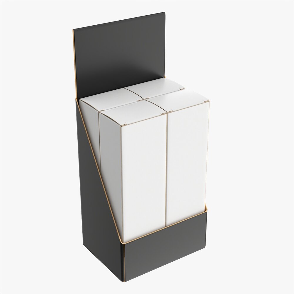 Paper Boxes With Tray Set 03 3D 모델 