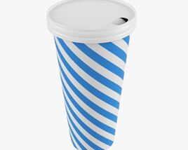 Paper Cold Cup 22 Oz With Paper Flat Lid 3D model