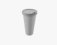 Paper Cold Cup 22 Oz With Paper Flat Lid 3d model