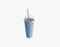 Paper Cold Cup 22 Oz With Translucent Solo Dome Lid 01 3D 모델 