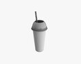 Paper Cold Cup 22 Oz With Translucent Solo Dome Lid 02 3d model