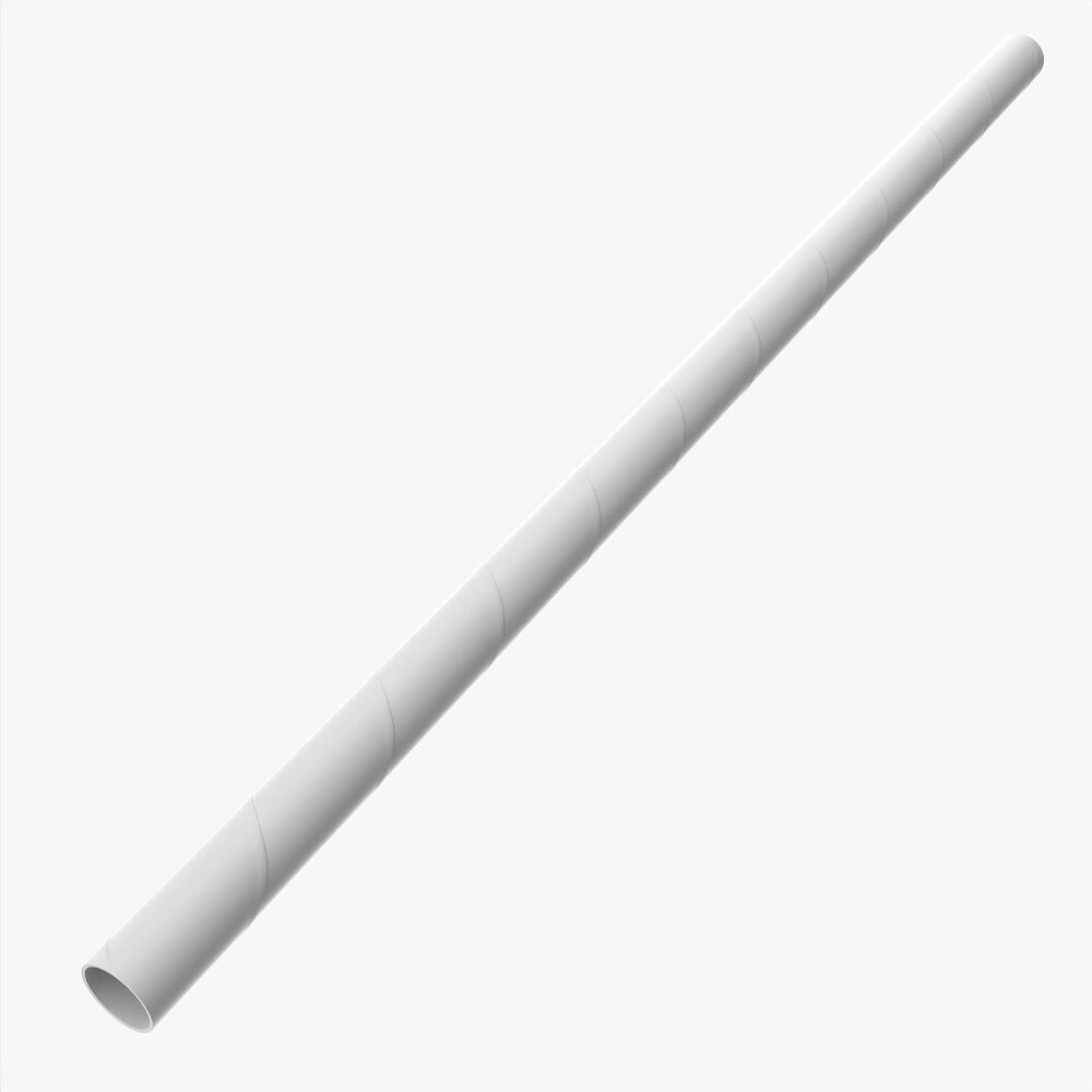 Paper Cold Cup Straw White 3d model