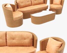 Rattan Furniture Set 01 3D-Modell