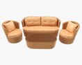 Rattan Furniture Set 01 3D 모델 