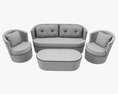 Rattan Furniture Set 01 3D 모델 