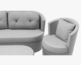 Rattan Furniture Set 01 3d model