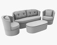 Rattan Furniture Set 02 3D 모델 