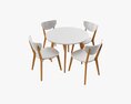Round Dining Table With Chairs 02 3D模型