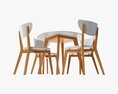 Round Dining Table With Chairs 02 3D модель