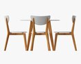 Round Dining Table With Chairs 02 Modello 3D