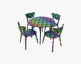 Round Dining Table With Chairs 02 Modelo 3D