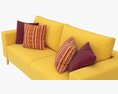 Scandinavian Sofa With Pillows 3D-Modell