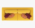 Scandinavian Sofa With Pillows 3d model