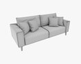Scandinavian Sofa With Pillows 3D модель