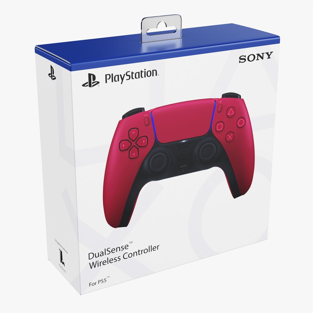Sony Playstation 5 Dualsense Controller Cosmic Red Cardboard Box Modello 3D