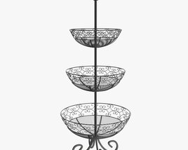 Three Tier Display Basket With Legs 3Dモデル