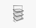 Tilted Pane Stand 3-Tier 3D 모델 