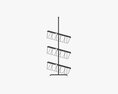 Tilted Pane Stand 3-Tier 3D 모델 