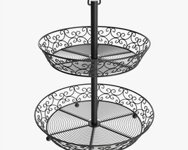 Two Tier Display Basket With Legs Modello 3D