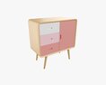 Wooden Cabinet With Drawers 01 3D 모델 