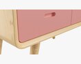 Wooden Cabinet With Drawers 01 3d model