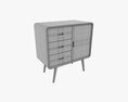 Wooden Cabinet With Drawers 01 Modello 3D
