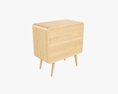 Wooden Cabinet With Drawers 02 3D 모델 