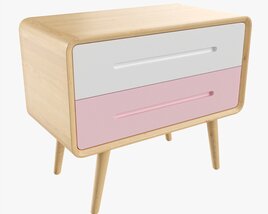 Wooden Cabinet With Drawers 03 3D model