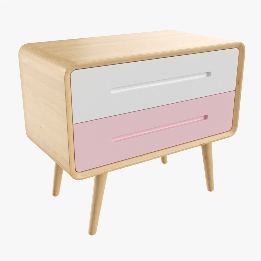 Wooden Cabinet With Drawers 03 3D model