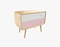 Wooden Cabinet With Drawers 03 3Dモデル