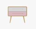 Wooden Cabinet With Drawers 03 3d model