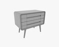 Wooden Cabinet With Drawers 03 3d model