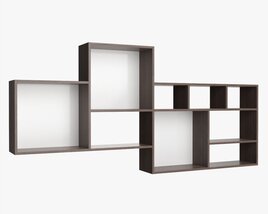 Wooden Suspendable Shelf 02 3D model