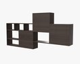 Wooden Suspendable Shelf 02 3d model