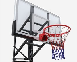 Wall Basketball Shield With A Basket 3D model