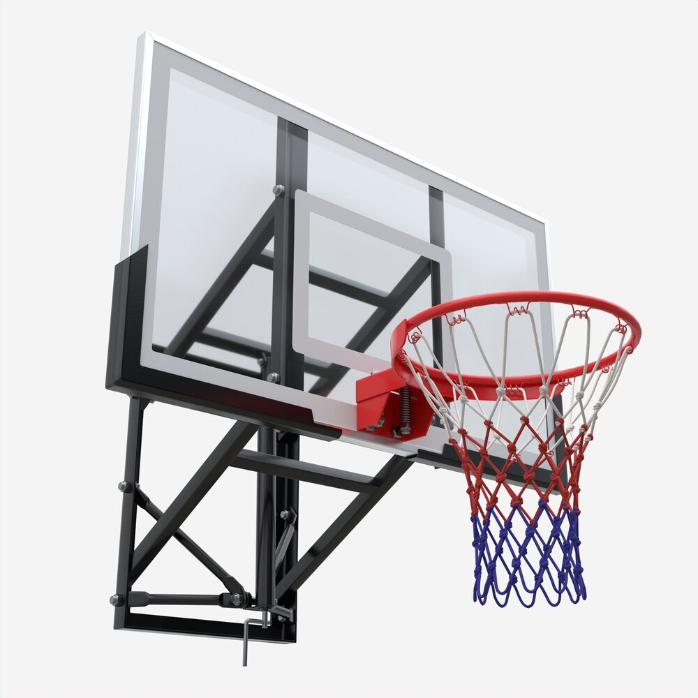 Wall Basketball Shield With A Basket 3D model