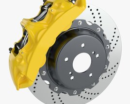 Brake Disk With Caliper 3D-Modell