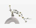 Brushed Ceramic Flower Vases Modello 3D