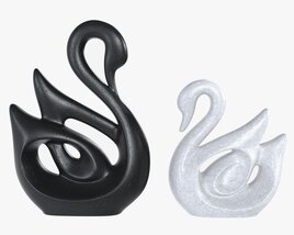 Ceramic Swan Figurines 3D model
