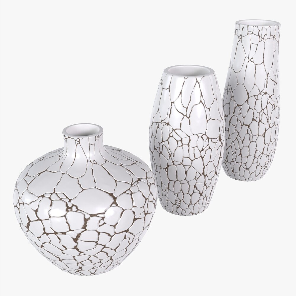 Ceramic Vases 3-set 01 3D 모델 