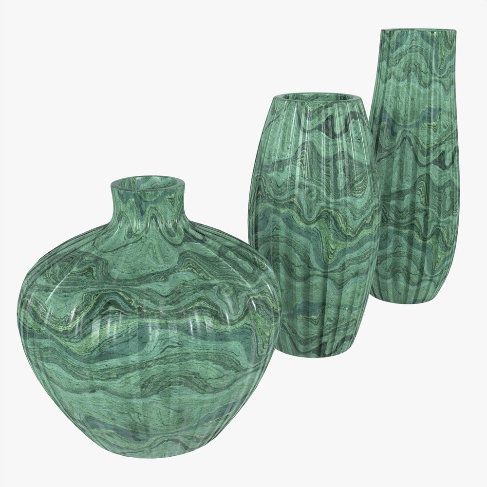 Ceramic Vases 3-set 02 3D 모델 